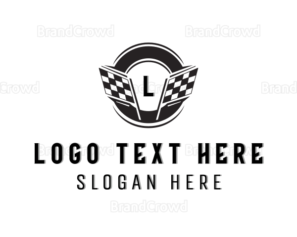 Car Dealer Racing Flag Logo