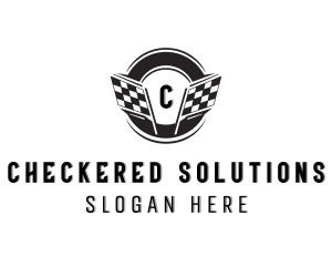 Checkered - Car Dealer Racing Flag logo design