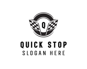 Car Dealer Racing Flag logo design