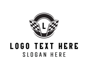 Pit Stop - Car Dealer Racing Flag logo design