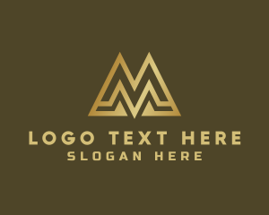 Letter M - Gold Investor Letter M logo design