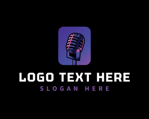 Broadcast - Podcast Microphone logo design