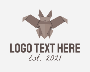 Night - Paper Bat Origami logo design