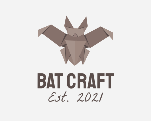 Bat - Paper Bat Origami logo design