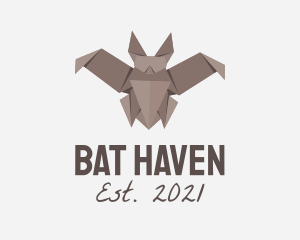 Bat - Paper Bat Origami logo design