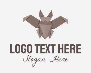 Paper Bat Origami  Logo