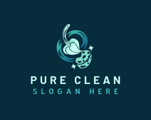 Cleaning Sanitation Mop logo design