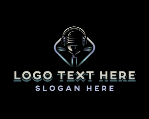 Studio - Podcast Media Microphone logo design