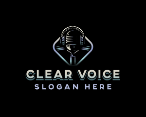 Voiceover - Podcast Media Microphone logo design