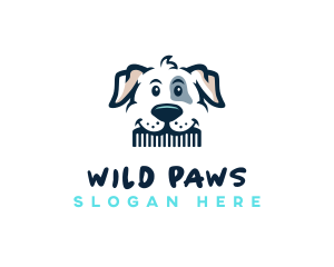 Cute Pet Grooming logo design