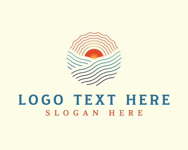 Summer - Sunset Wave Summer logo design