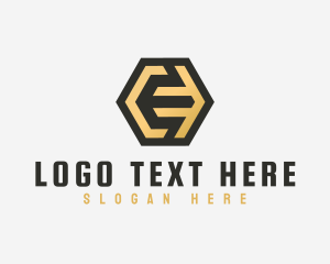 Gold Mine - Letter E Golden Finance logo design