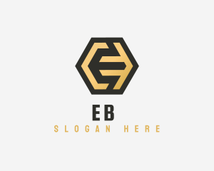 Letter E Golden Finance Logo