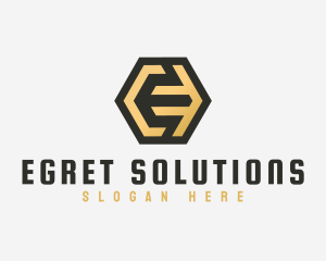 Letter E Golden Finance logo design