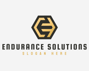 Letter E Golden Finance logo design