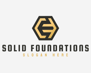 Gold Mine - Letter E Golden Finance logo design