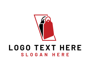 Online Shop - Shopping Price Tag Bag logo design