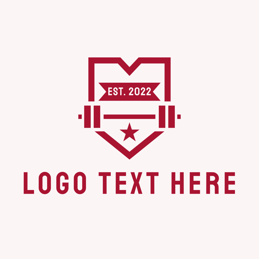 Red Fitness Barbell Gym Logo | BrandCrowd Logo Maker