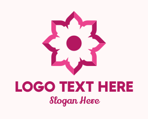 Yoga School - Pink Flower Spa logo design