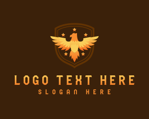 Mythical - Eagle Phoenix Shield logo design