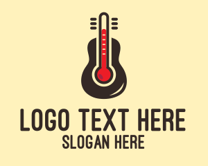 Song - Thermometer Guitar Instrument logo design