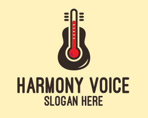 Sing - Thermometer Guitar Instrument logo design