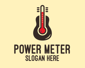 Meter - Thermometer Guitar Instrument logo design