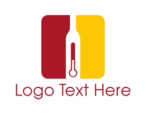 Temperature - Wine Bottle Temperature logo design