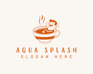 Bathing - Relaxing Coffee Cup logo design