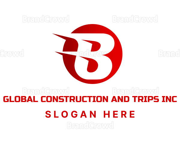 Red Fast Letter B Logo