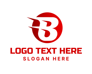 Race - Red Fast Letter B logo design