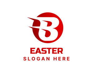 Stroke - Red Fast Letter B logo design
