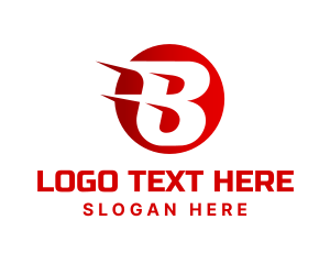 File Transfer - Red Fast Letter B logo design