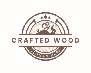 Rustic Wood Planer Carpentry logo design