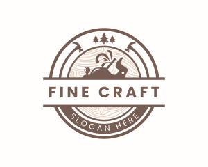 Rustic Wood Planer Carpentry logo design