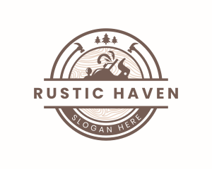 Rustic Wood Planer Carpentry logo design