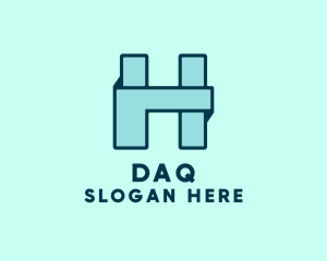 Blue Origami Letter H  Logo