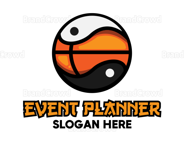 Basketball Yin Yang Logo
