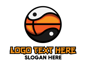 Court - Basketball Yin Yang logo design