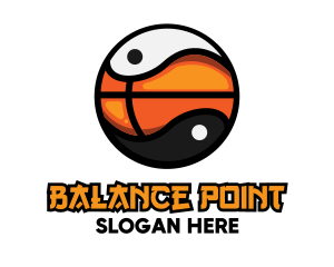 Basketball Yin Yang logo design