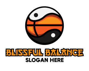 Basketball Yin Yang logo design