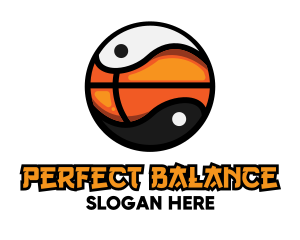 Basketball Yin Yang logo design