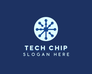 Tech Virus Circle logo design