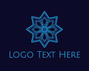 Mandala - Blue Winter Snowflake logo design