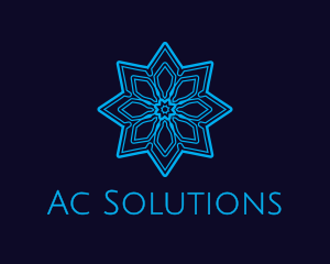 Ac - Blue Winter Snowflake logo design