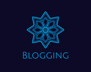 Shape - Blue Winter Snowflake logo design