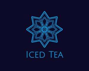 Blue Winter Snowflake logo design