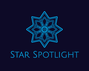 Blue Winter Snowflake logo design