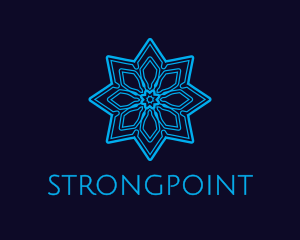 Symbol - Blue Winter Snowflake logo design