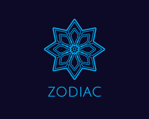 Star - Blue Winter Snowflake logo design